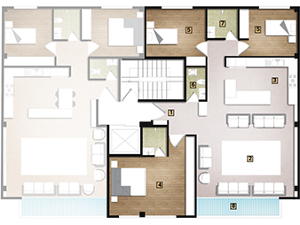 پلان طبقات 1تا 4 شرقی پنج رمضان نیکان